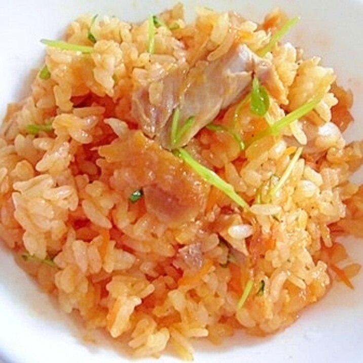残ったローストチキンで チキンライス
